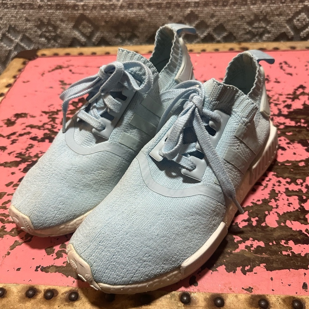 ADIDAS NMD R1 Women’s Prime knit casual ice blue shoe sz 8.5 - Picture 7 of 15